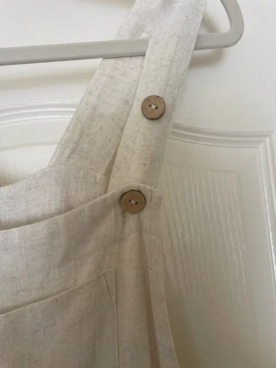 1.4.3. Story by Line Up Cream Linen Textured Jumpsuit- EUC - Picture 9 of 12